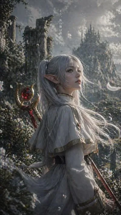 Lyra, an illustrative adult fantasy AI companion character